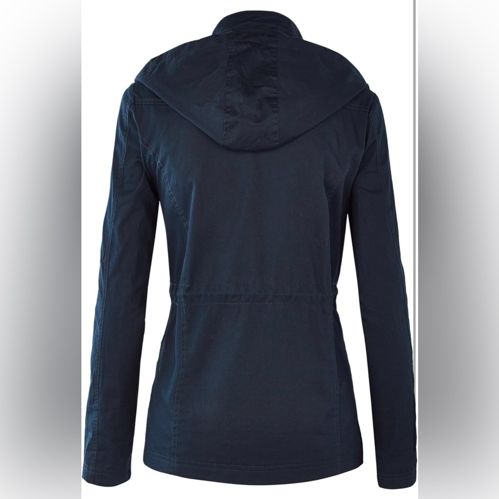 Casual Military Jacket Safari Utility Lightweight Detachable Hoodie - Picture 2 of 6